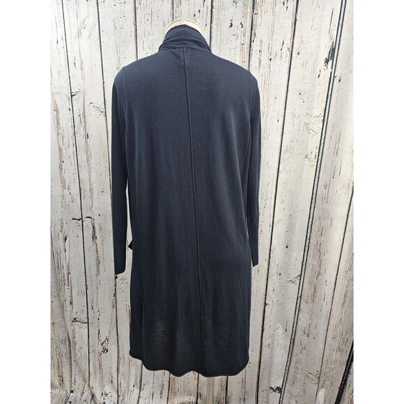W BY WORTH Women's S Black 100% Wool Long Tunic Cardigan‎ Duster Sweater EUC - Picture 3 of 7